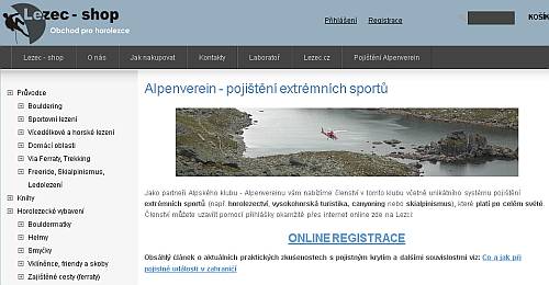 Online registrace Alpenverein na Lezci